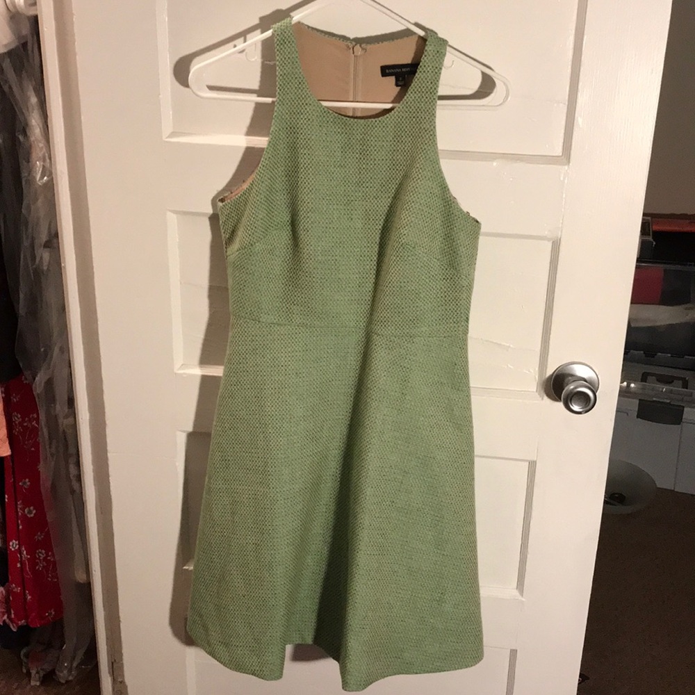 Banana Republic green knit business-casual dress